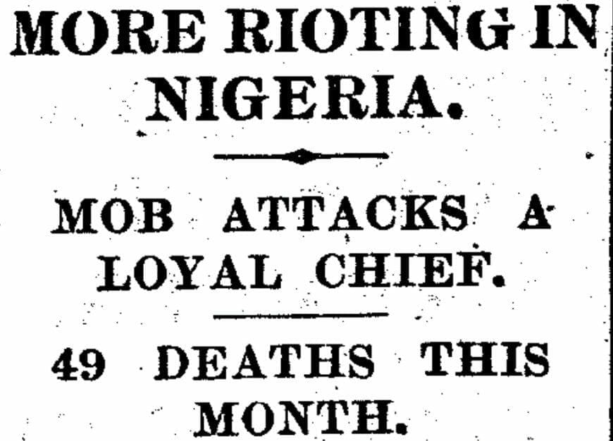Rioting in Nigeria - headline