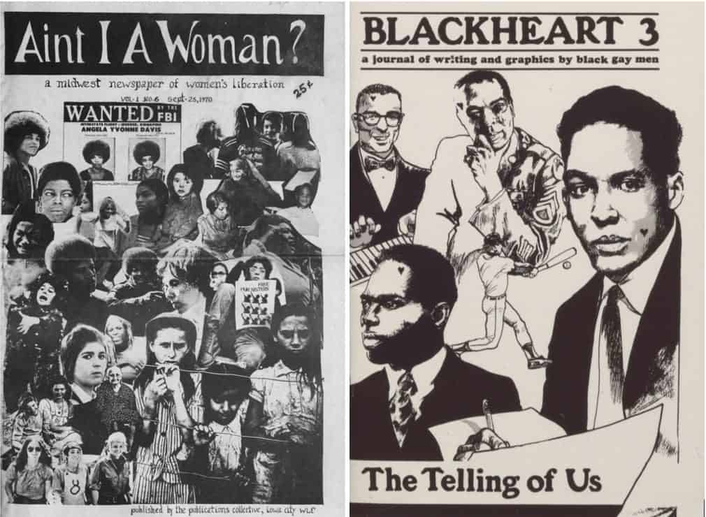 (left) cover for Ain’t I a Woman?, Vol. 1, no. 6. http://link.galegroup.com/apps/doc/ZUOVWU043445773/GDCS?u=bham_uk&sid=GDCS&xid=91d72133, (right) Cover for Blackheart, Vol. 3