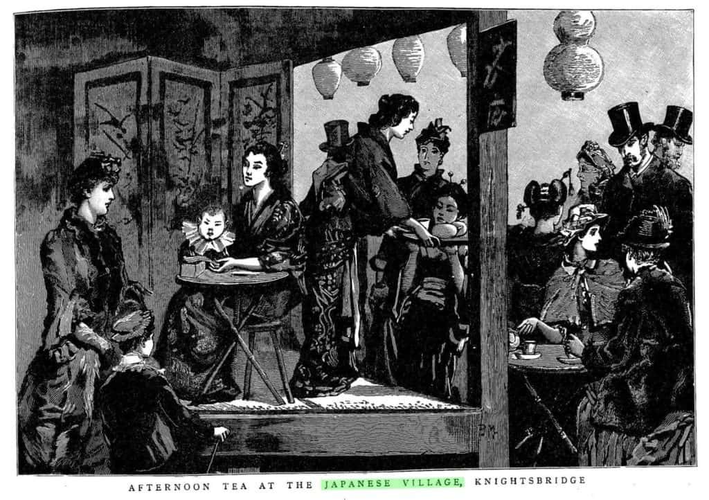  “Afternoon Tea at the Japanese Village, Knightsbridge.” Graphic, 13 Mar. 1886. British Library Newspapers, 