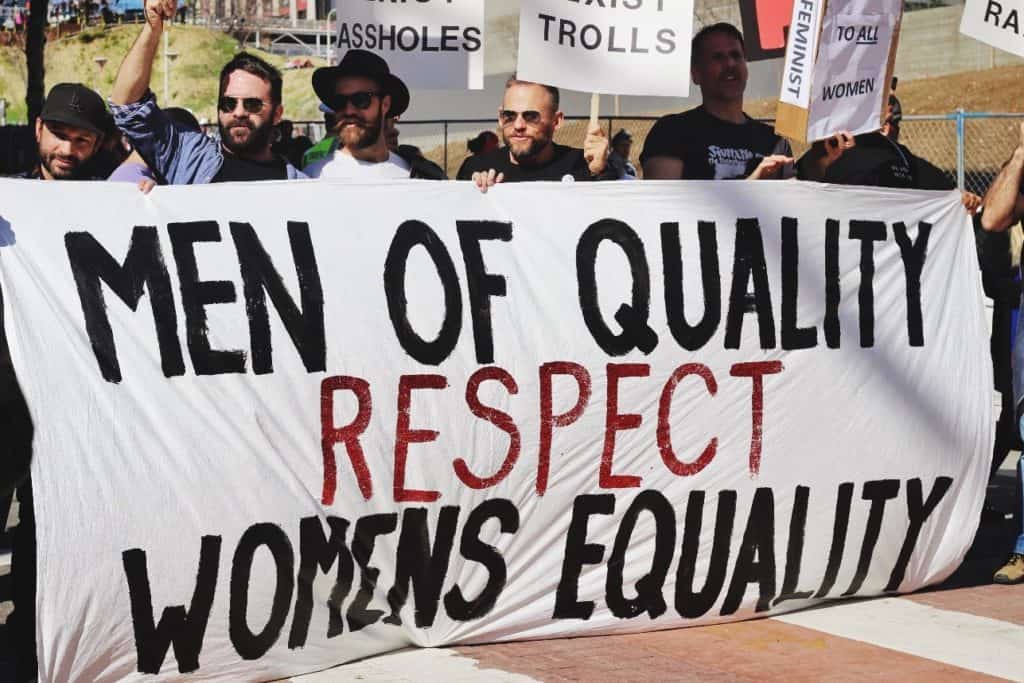 "Men of Quality Respect Women's Equality"  Photo by Samantha Sophia on Unsplash