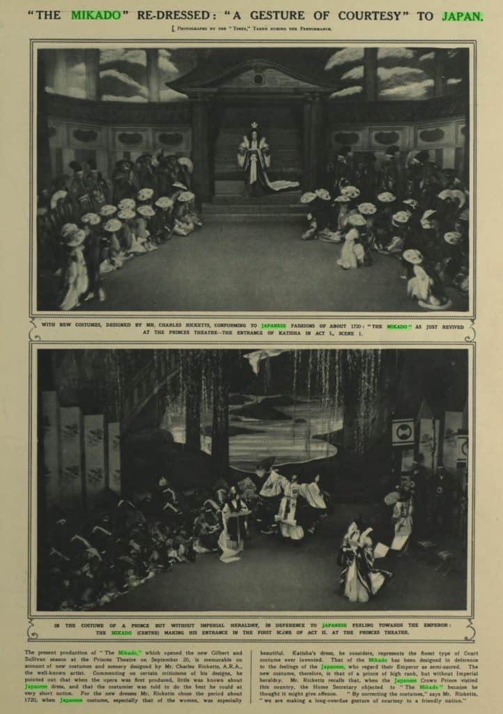  “‘The Mikado’ Re-Dressed: ‘A Gesture of Courtesy’ to Japan.” Illustrated London News, 25 Sept. 1926, p. 555. The Illustrated London News Historical Archive, 1842-2003,