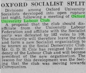 Oxford Socialist Split - 