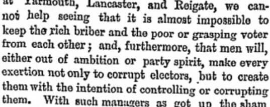 "The Report of the Totnes Bribery Commission." Times, March 19, 1867, 9. The Times Digital Archive