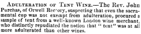  "ADULTERATION OF TENT WINE." Morning Post, 7 Sept. 1857, p. 3. British Library Newspapers