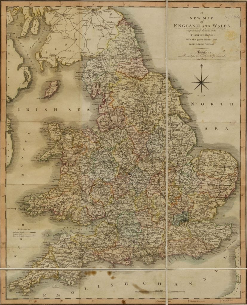  "A New Map of England and Wales, Comprehending the Whole of the Turnpike Roads, Etc. 1175. (106.)." British Library: 19th Century European Sheet Maps, Primary Source Media, 1804. Nineteenth Century Collections Online, 