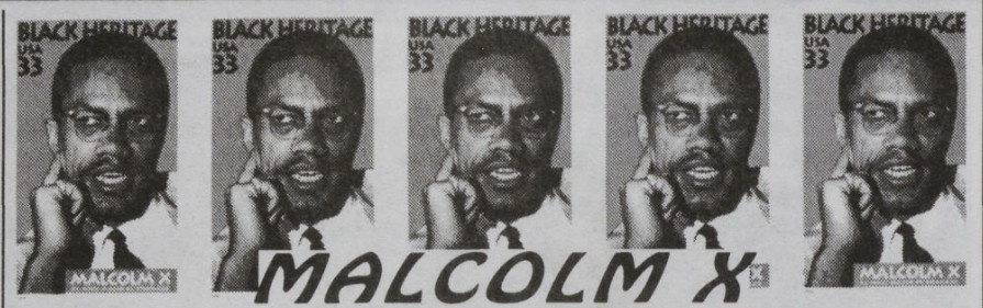 Commemorative Postal Stamp honouring Malcolm X.