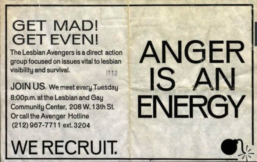 Advert for the Lesbian Avengers