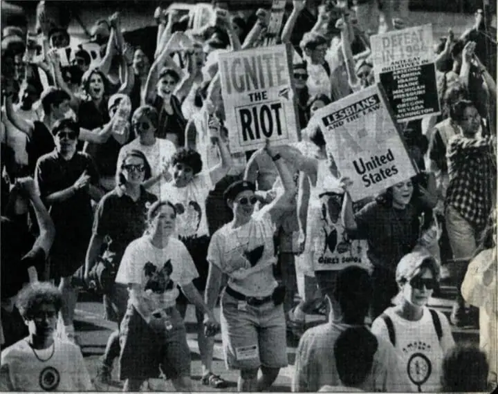 Photo of International Dyke March, Manhattan, 1994. 