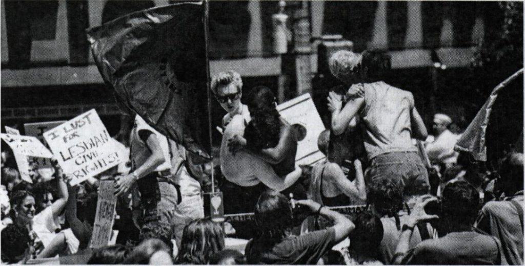 photo of “First New York Annual Dyke Pride March” 1993. 
