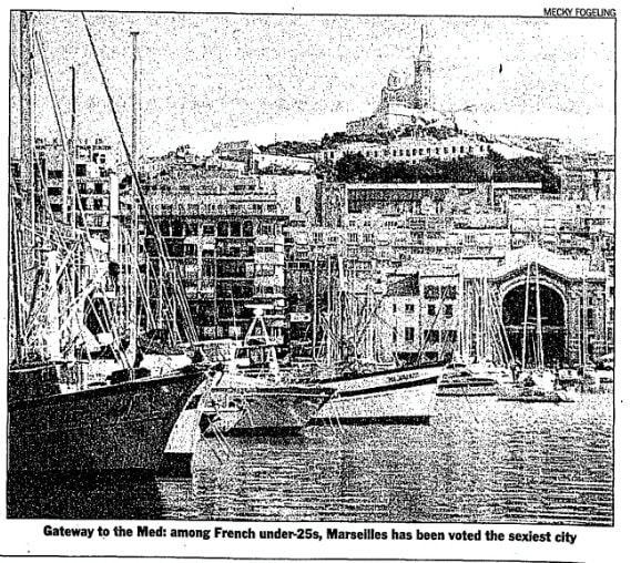 Article about Marseille being voted sexiest city