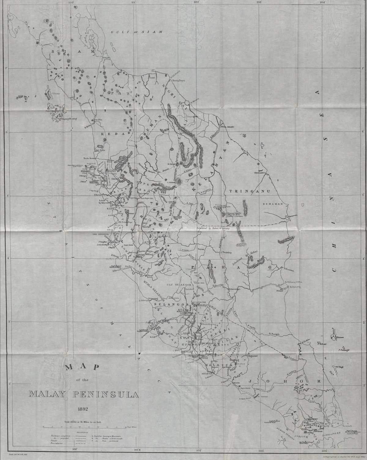 Map of Malayan Penisula, about which Ngiam Tong-Fatt was writing.