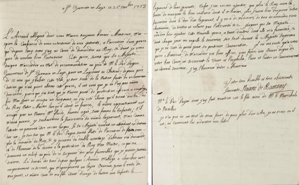 Letter from Marie Ramsay to James Edgar, 25 November 1753 (RA SP/345/1 and 1a)