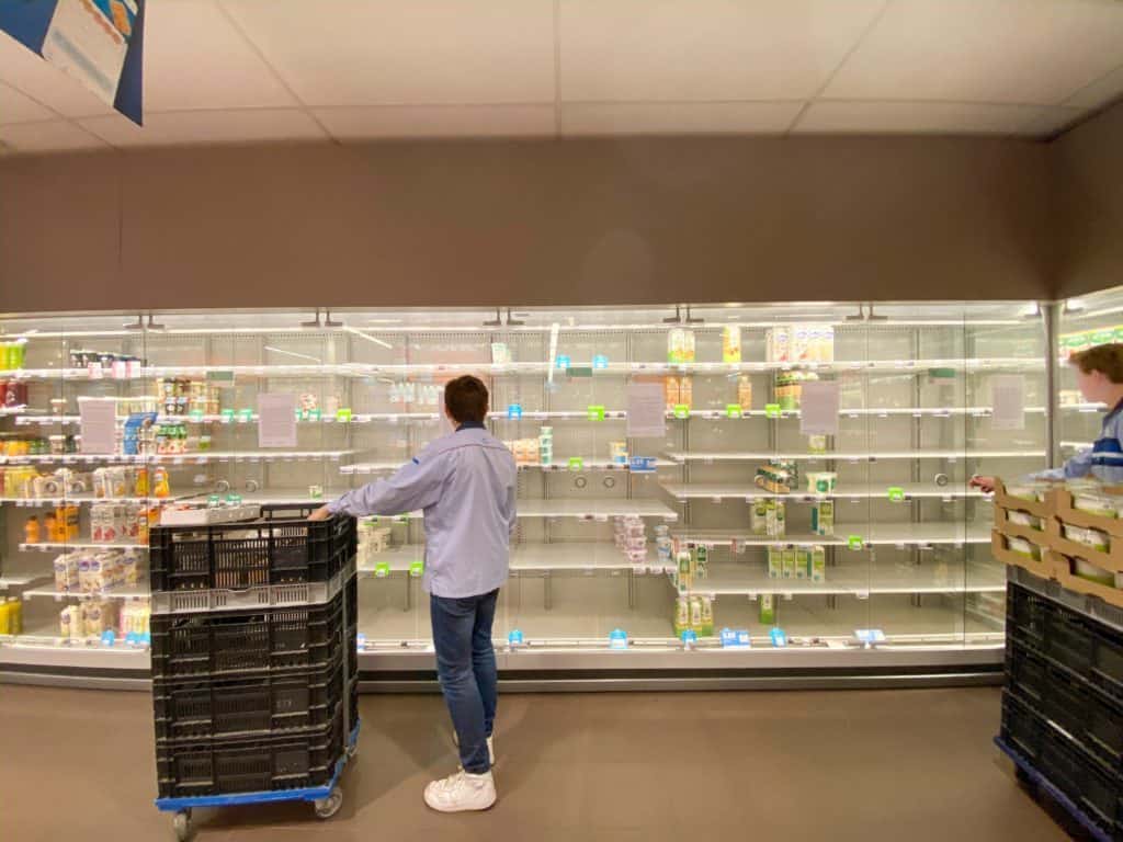 Many supermarkets and grocery stores were stripped bare when anxious shoppers stockpiled at the start of the pandemic.
