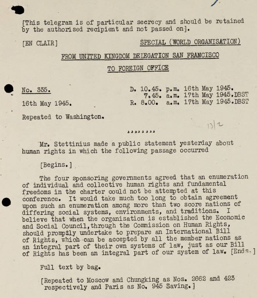 Click the link to access the OCR transcript.
World security Vol.I. (May, 1943-April, 1946). CAB 121/39. The National Archives (Kew, United Kingdom).
