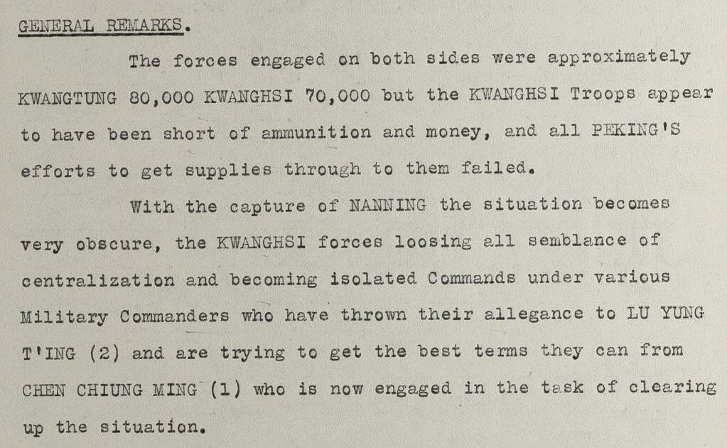 Screenshot of consul-general in Canton’s report to British Foreign Office about the result of Kwangsi–Kwangtung war
