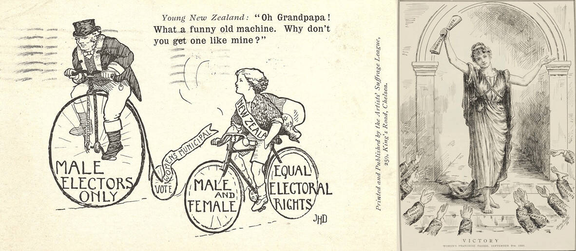 Images from historic journal - NEW ZEALAND MALE AND FEMALE EQUAL ELECTORAL RIGHTS