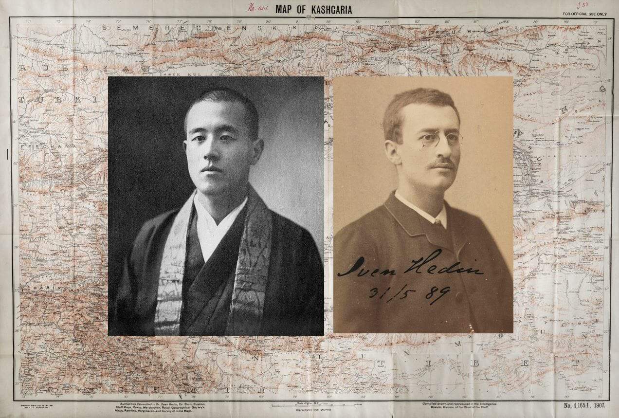 Left: Kozui Otani, October 1913, Right: Sven Hedin, 31 May 1889