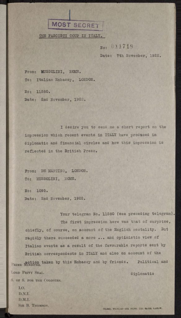 (October 9-November, 1922). HW 12/40, The National Archives (Kew, United Kingdom), Declassified Documents Online: Twentieth-Century British Intelligence