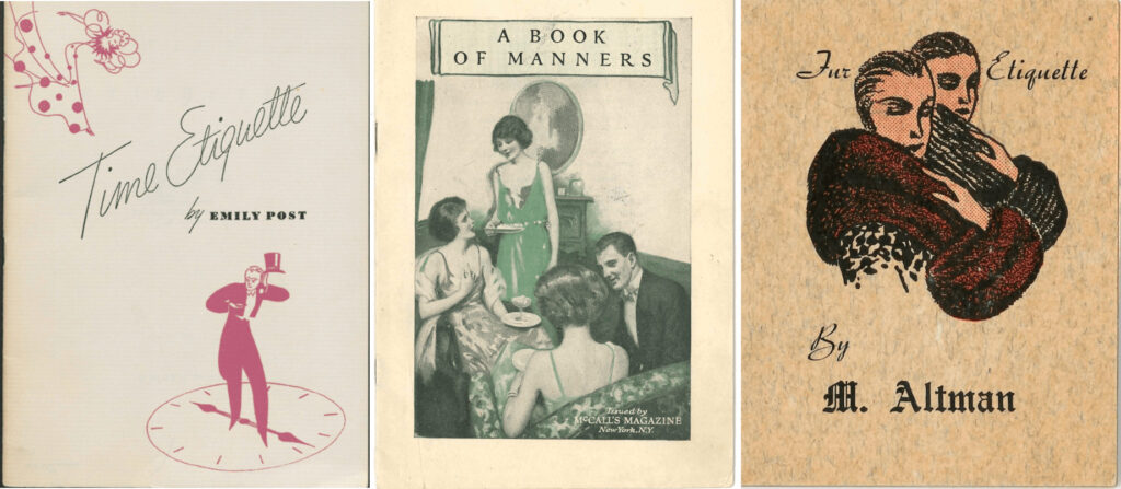 Etiquette book covers form Archives Unbound