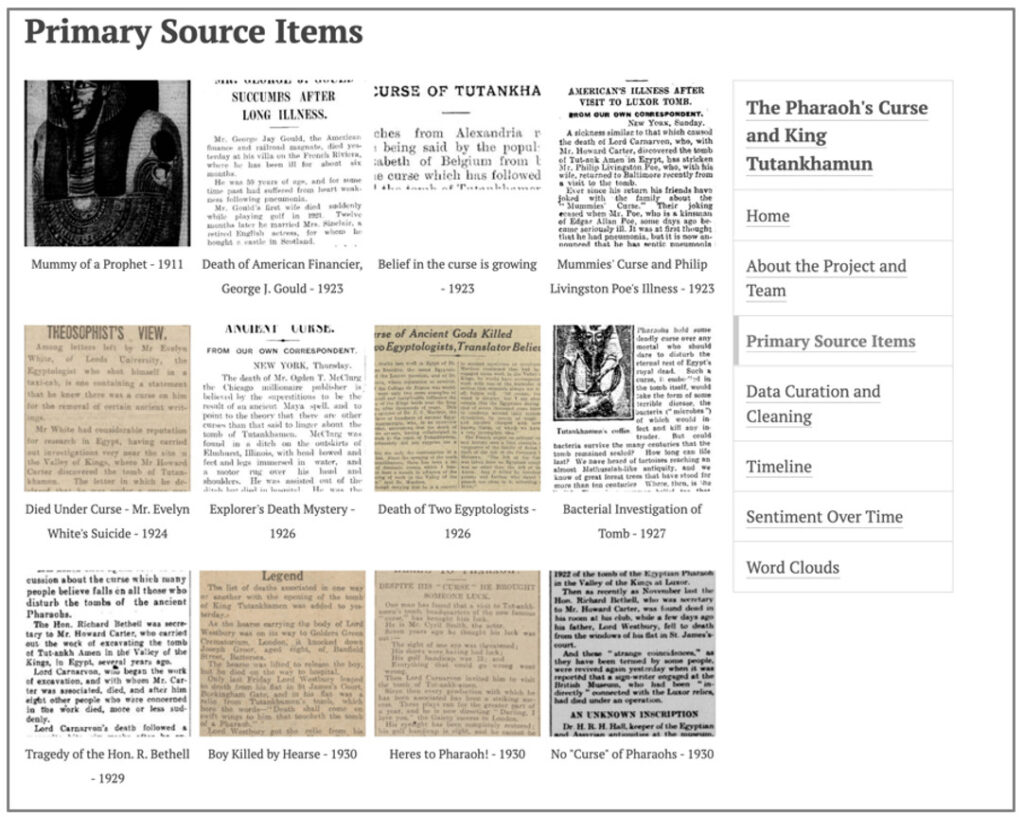 Collections of newspaper articles in student projects.
