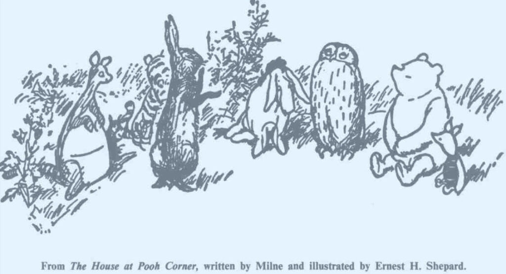 Illustration Winnie the Pooh and friends from "The house at Pooh corner"