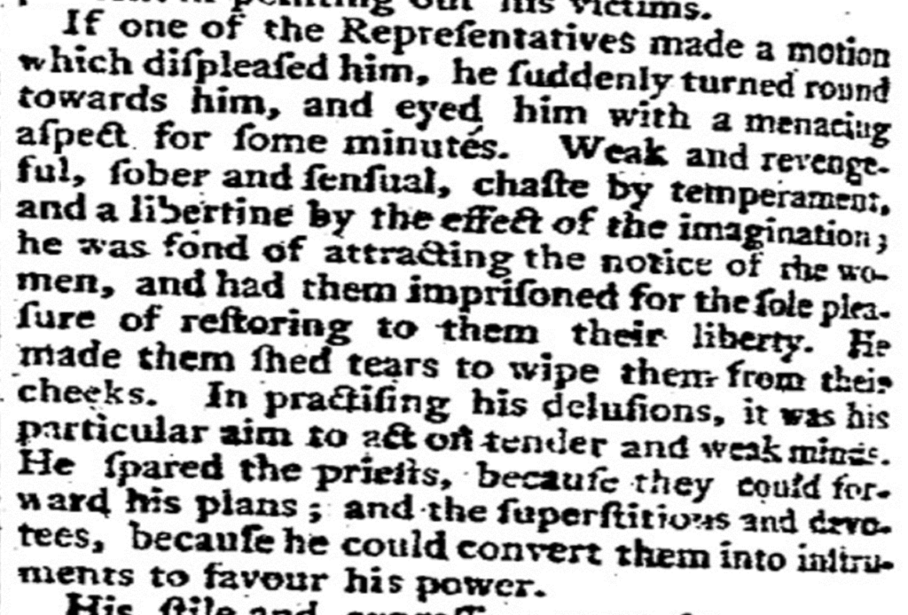 "Portrait Of Robespierre." Times, 29 Aug. 1794, p. 2. The Times Digital Archive