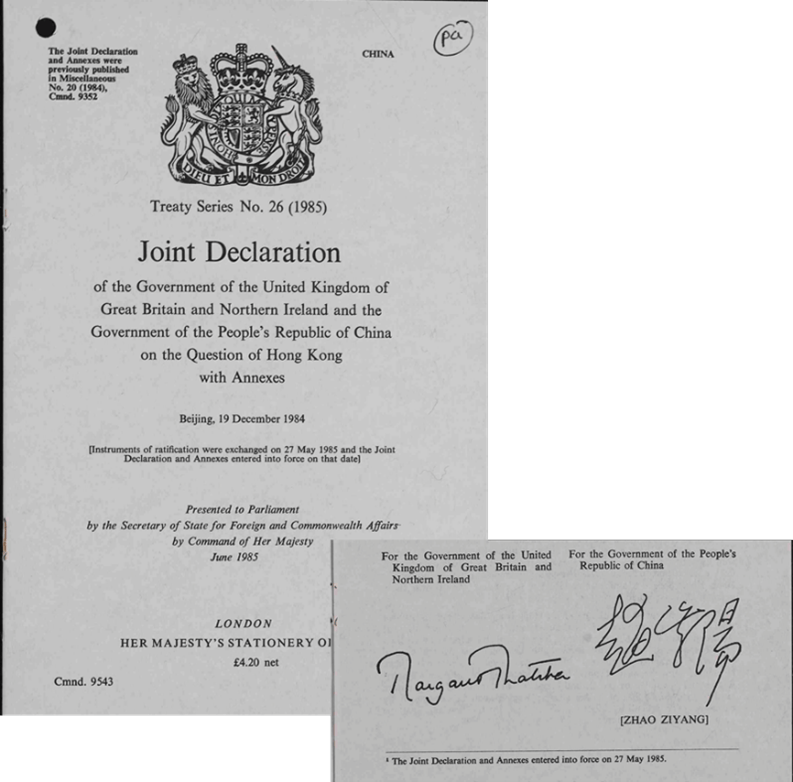 Future of Hong Kong: Sino-British Joint Declaration. January 1-December 31, 1985.