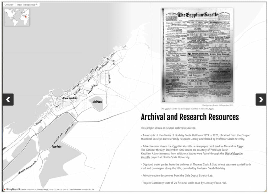 University of Washington Student StoryMap JS Project: Archival and Research Resources.