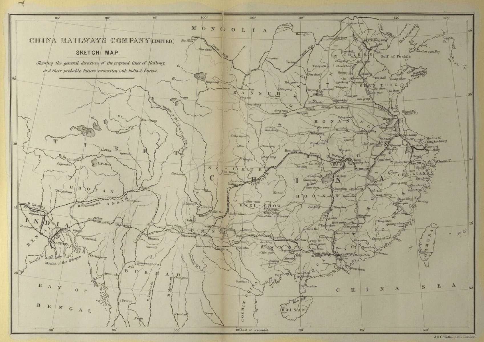 Historic map of China Silk Road