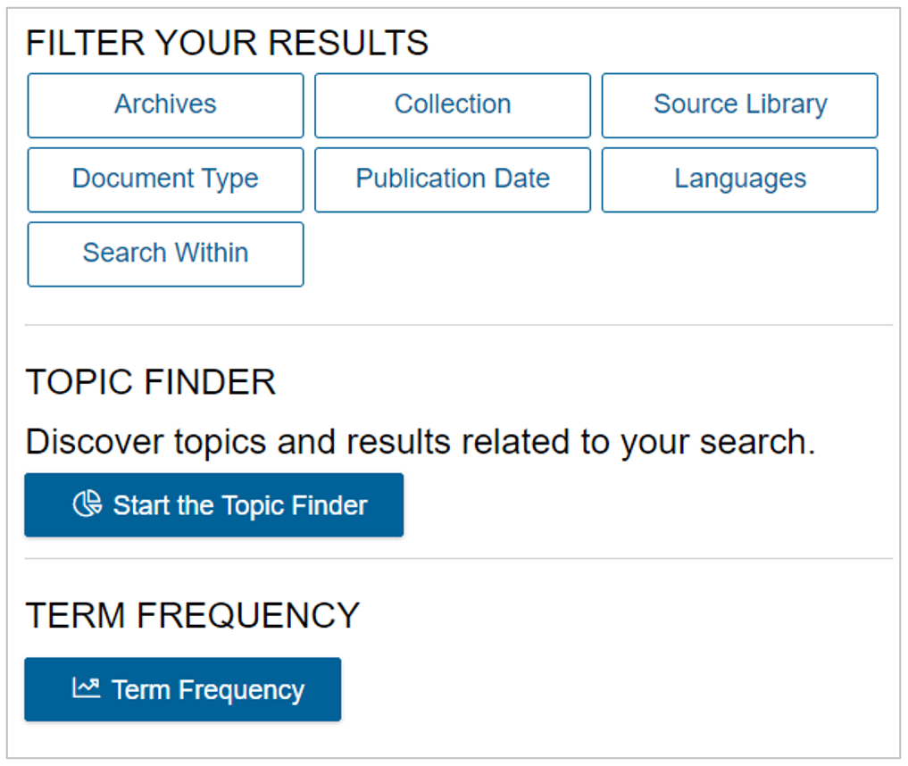 The wide range of search capabilities in Political Extremism and Radicalism.