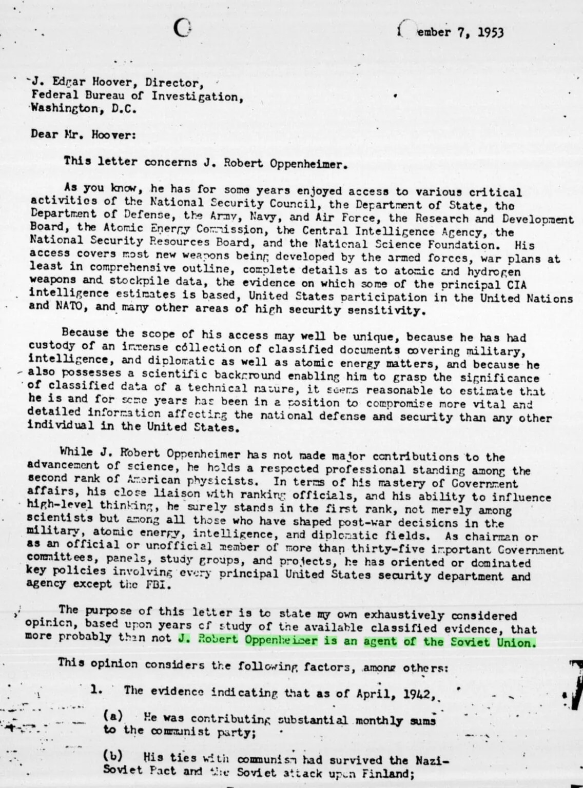 Section 16. January 5,1953-January 14, 1954. FBI File on J. Robert Oppenheimer. Scanned image page 151.