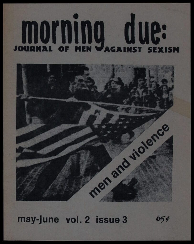 Cover of Morning Due: Journal of Men Against Sexism. May-June Volume 2 Issue 3.