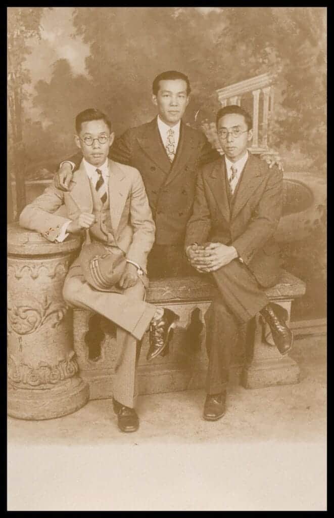 Image of Jiro Onuma and friends. Jiro Onuma Collection, GLBT Historical Society