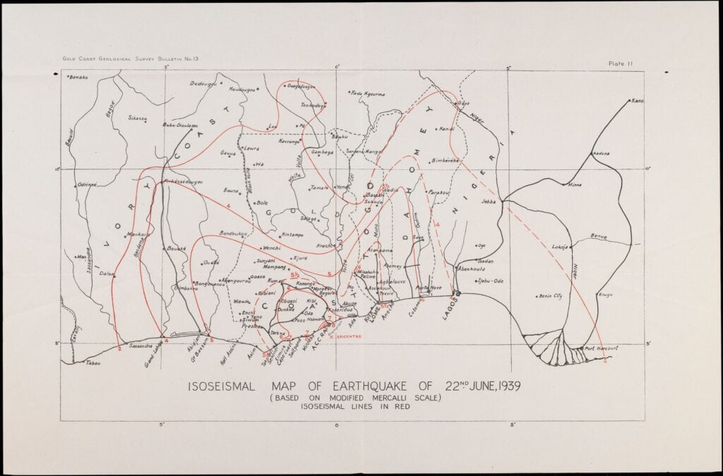 Production: Geological Surveys. Seismographic stations. 1951. MS Colonial Office: CO 852