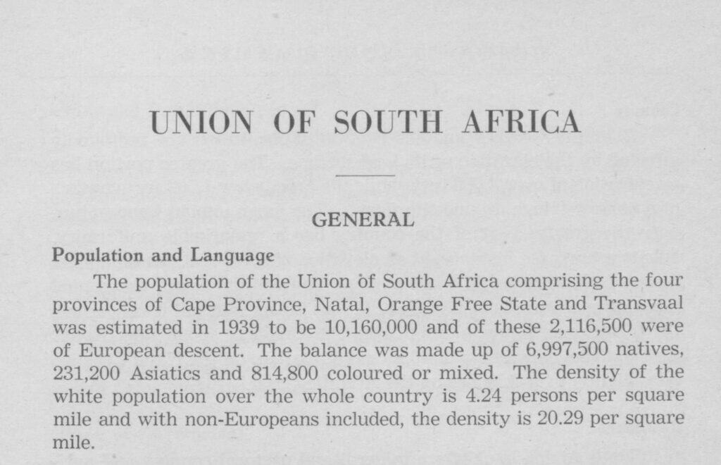 Excerpt from Union of South Africa. Canadian Export Trade Series No. 3. Canadian Manufacturers' Association, Inc., Mar. 1946.