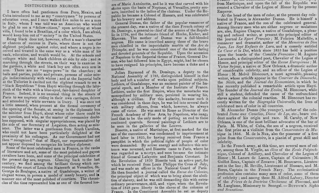 "DISTINGUISHED NEGROES." Zion's Herald, 29 July 1869, pp. 350+