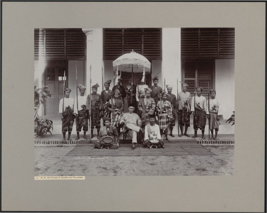 Photograph of H. H. The Sultan of Pahang and followers. 1903. 