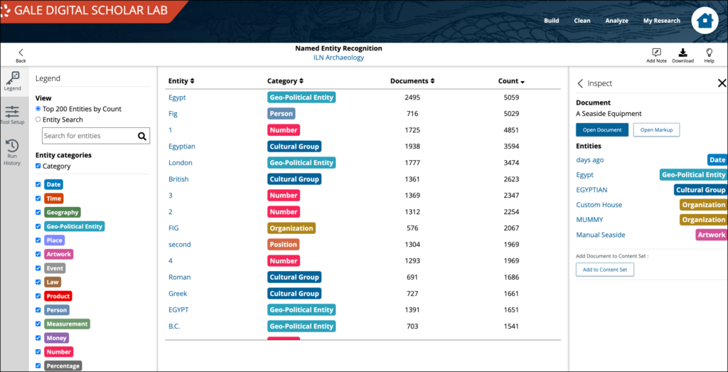 Opening markup view in Named Entity Recognition