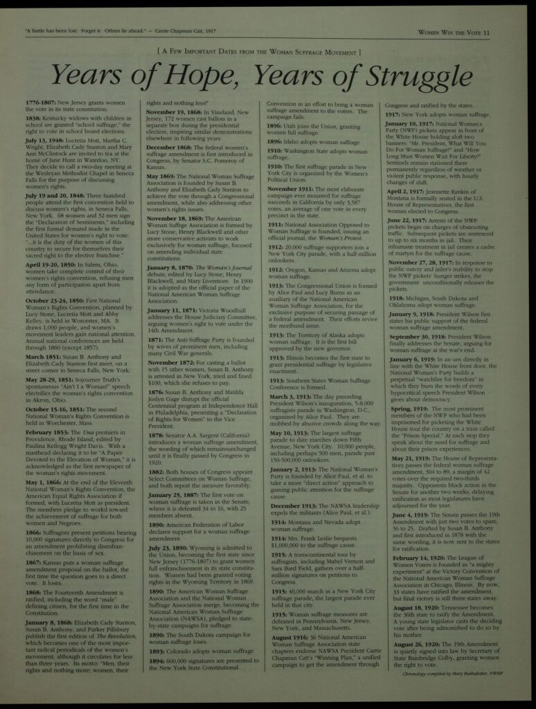 Image of 1st Printing 'Women Win the Vote' Gazette. 1995. 