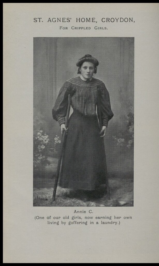 Image of former resident of St. Agnes' Home for Crippled Girls. 