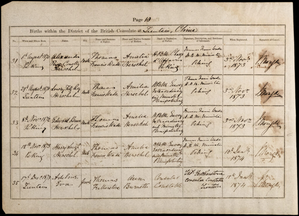 Register of Births. February 7, 1864-December 27, 1889. 