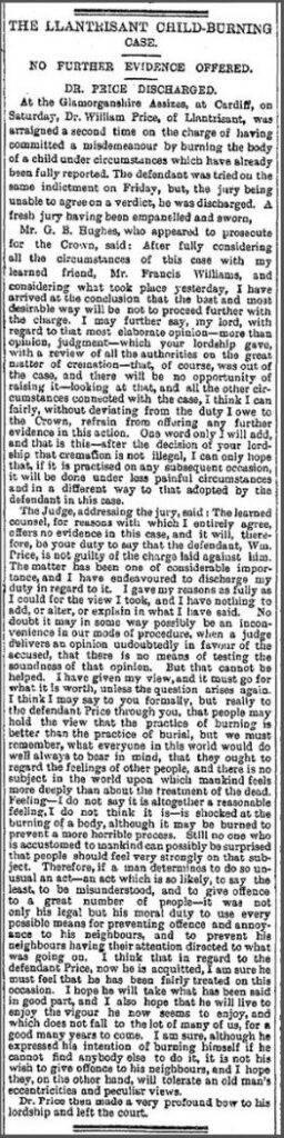 "THE LLANTRISANT CHILD-BURNING CASE." Western Mail, February 18, 1884. 