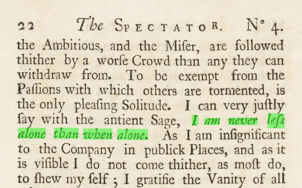 Excerpt from The Spectator, Volume 1, London : printed for S. Buckley; and J. Tonson, 1712.