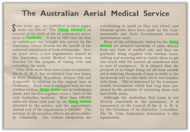 "The Australian Aerial Medical Service."