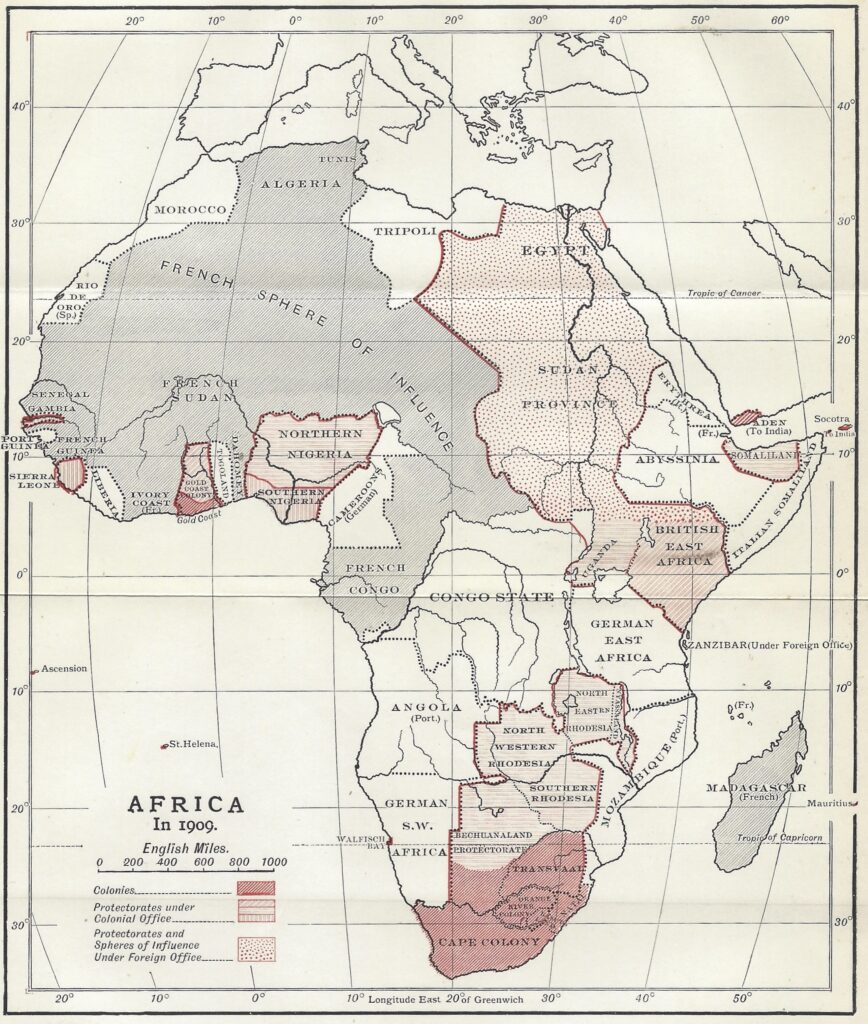  
Map of British colonial possessions in Africa, 1909