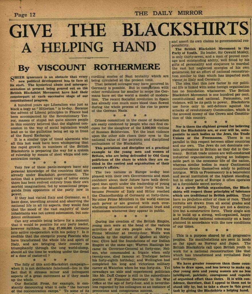 "Daily Mirror." Daily Mirror, 22 Jan. 1934,