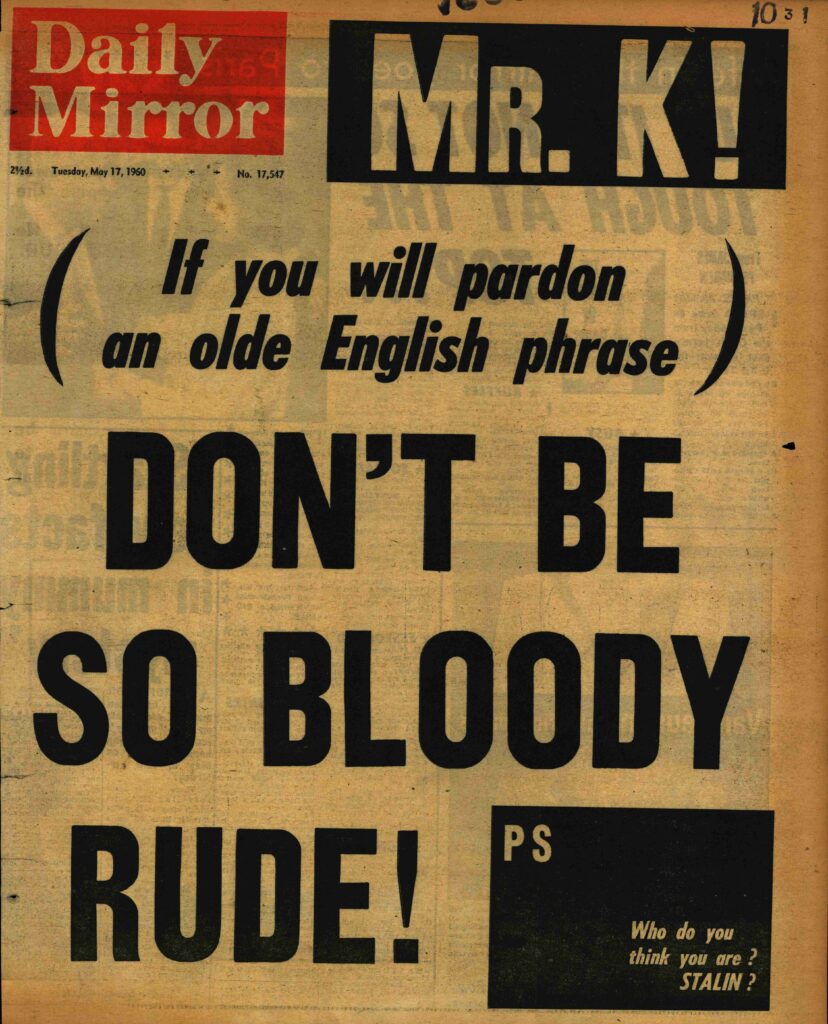"Don't Be so Bloody Rude!" Daily Mirror, 17 May 1960,