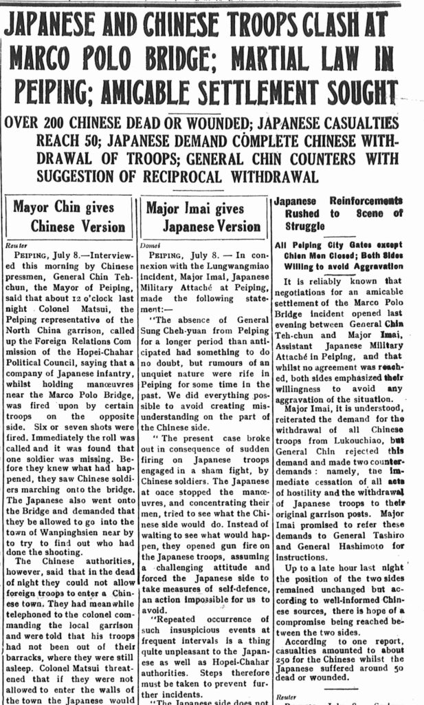 The Peking Chronicle, no. 1690, 9 July 1937