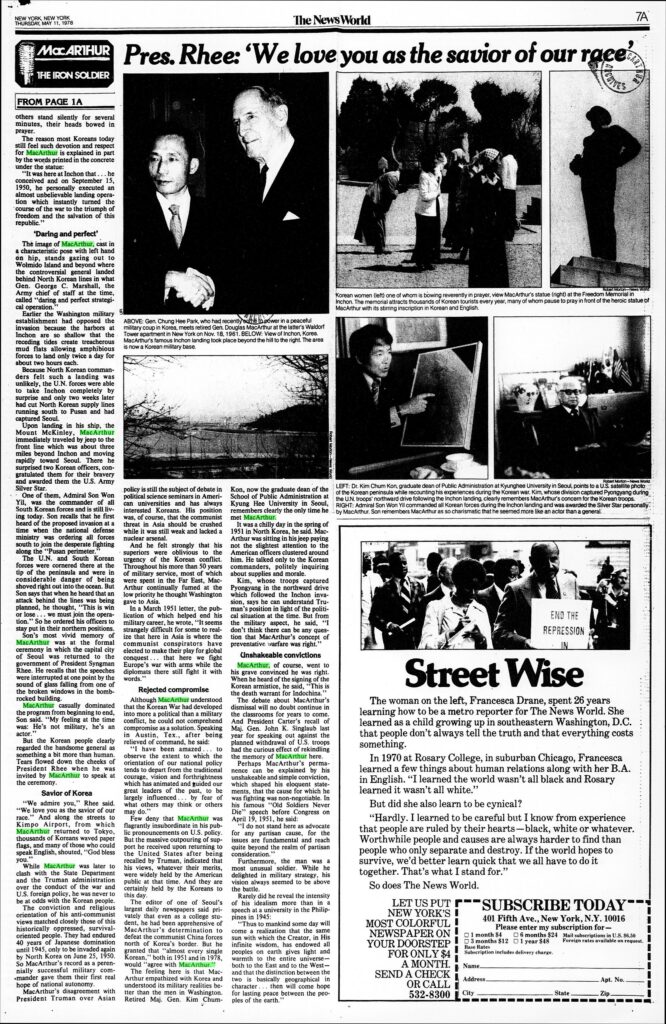General Douglas MacArthur comments on the significance and the basic issue of the new Japanese Constitution. 27 Apr. 1947. TS Collection of Periodicals, Newspapers, News clippings, & Speeches Box 1, Folder 85. MacArthur Memorial Archive and Library. Asia in the Twentieth Century,