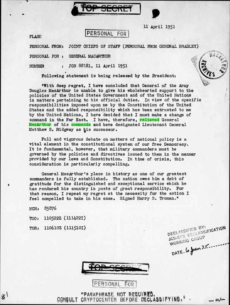 Correspondence, General. January-April, 1951.